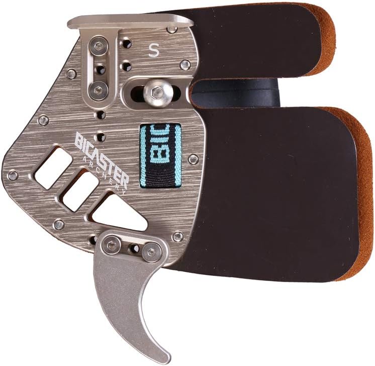 BICASTER Archery Finger Tab - Left Handed Genuine Leather + Aluminum Plate Adjustable for Recurve Bow - Image 2